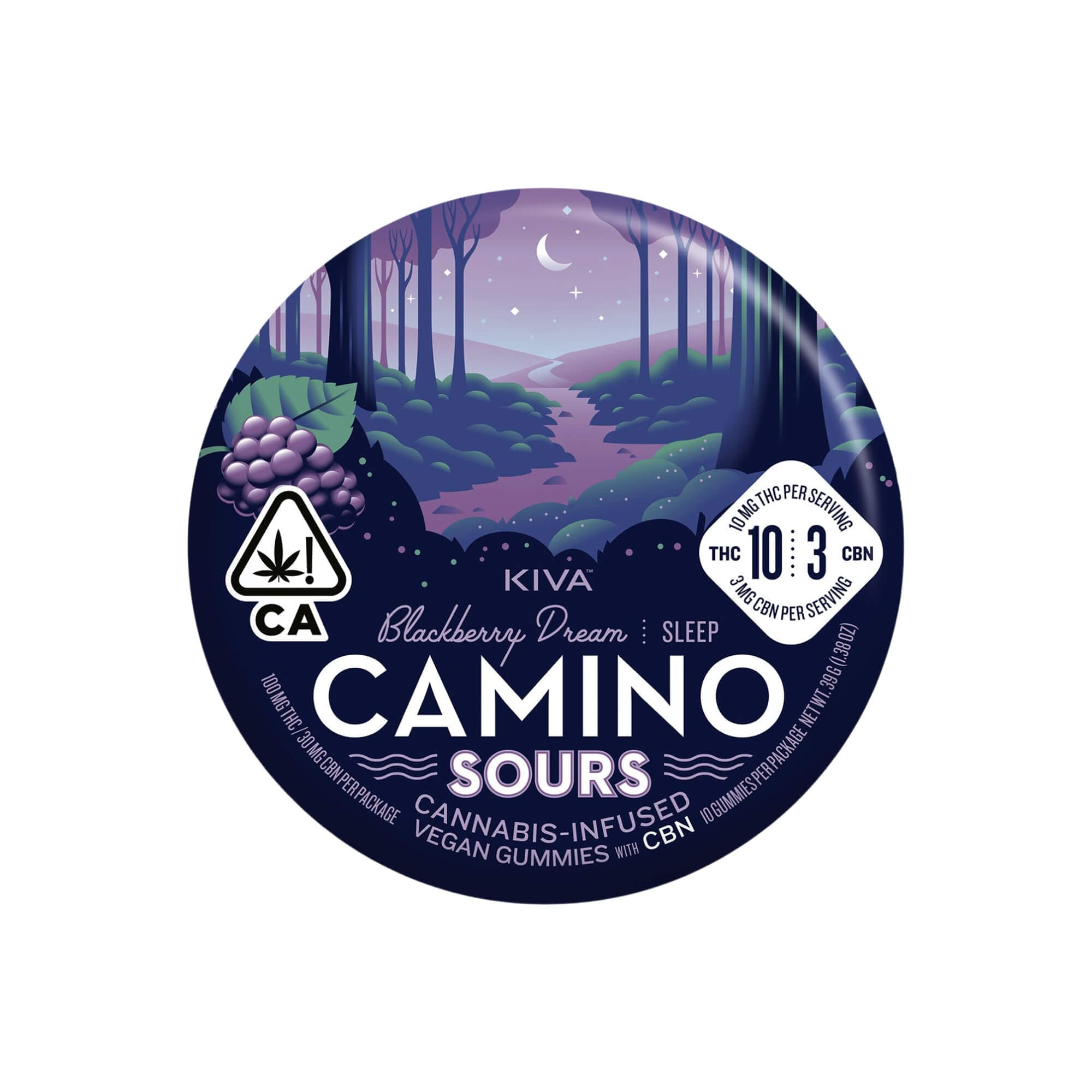 Camino | Sour Blackberry Dream 10:3 CBN | 10PK Infused Gummies