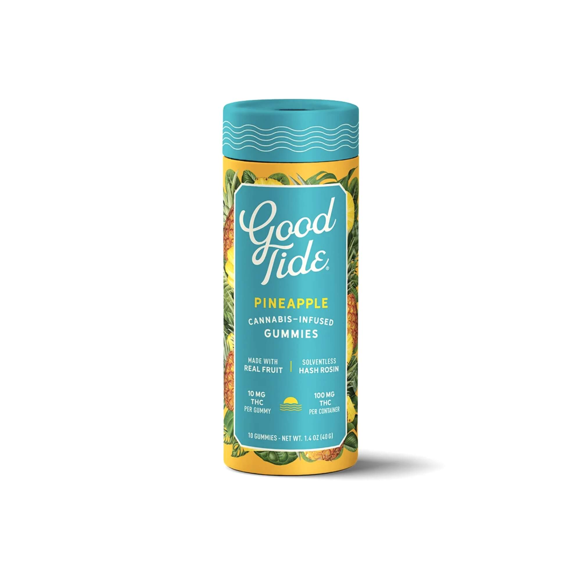 Good Tide | Pineapple Solventless Hash Rosin Gummies | 100mg 10pk