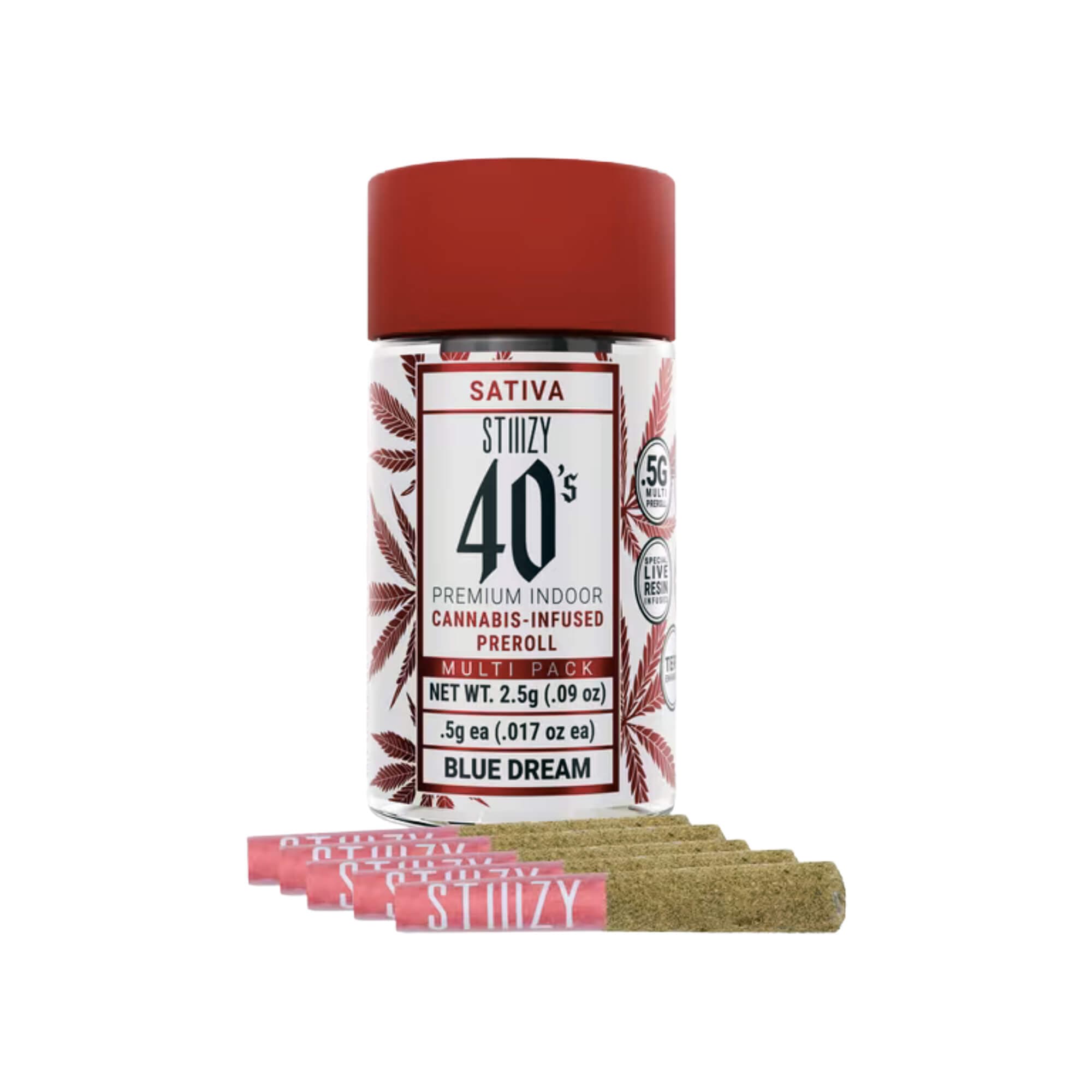 STIIIZY 40'S | Infused Blue Dream | 2.5G 5pk PR