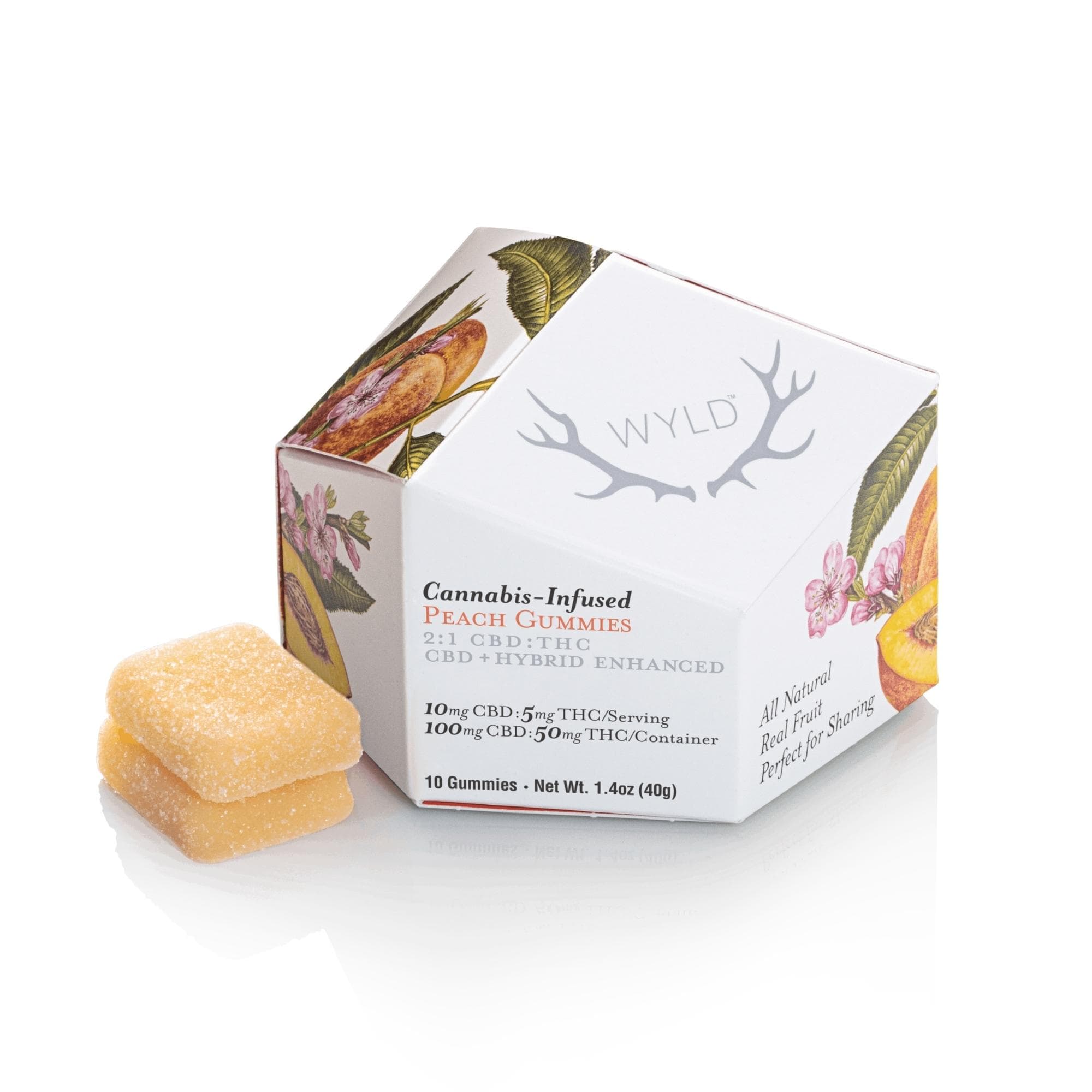 WYLD | Peach 2:1 CBD:THC | 10PK Infused Gummies 