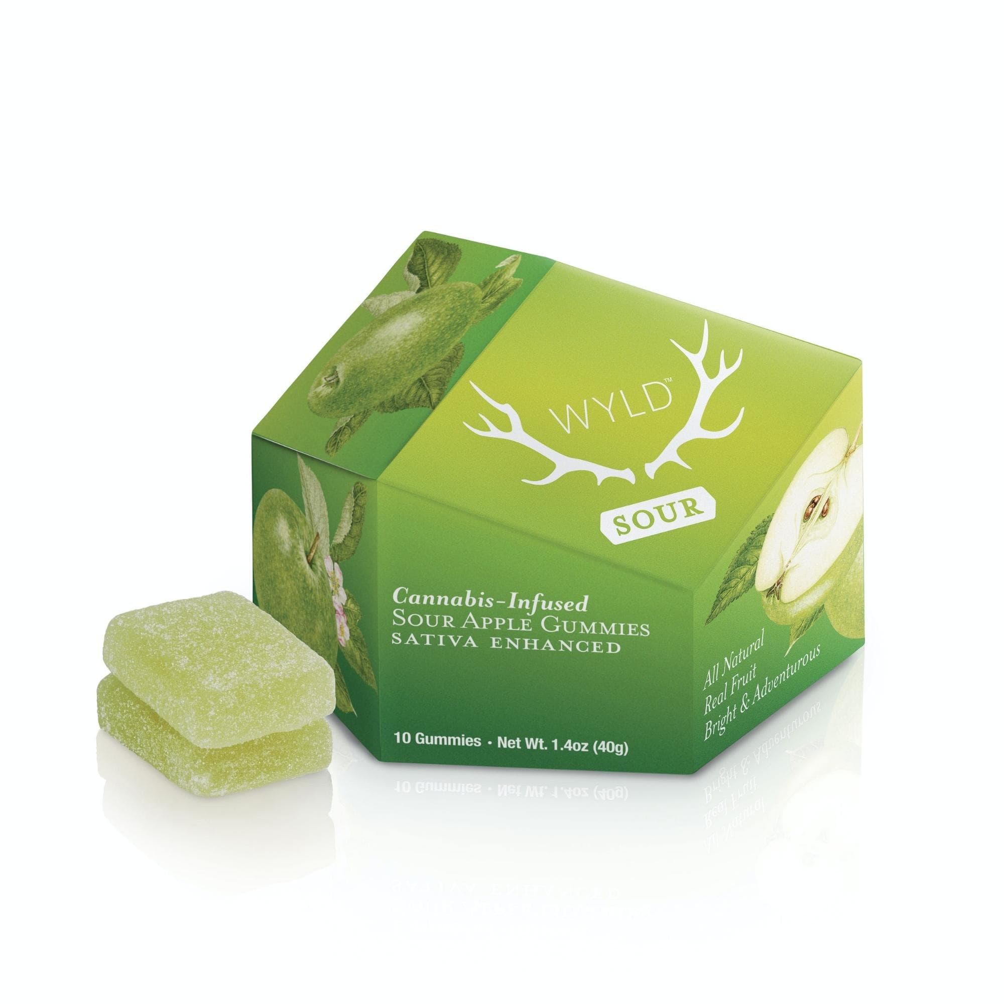 WYLD | Sour Green Apple | 10PK Infused Gummies 