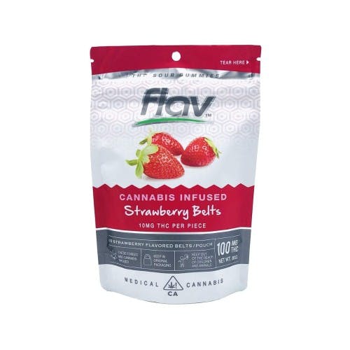 Flav | Strawberry Apple Belts Sour Gummy Candy | 100mg
