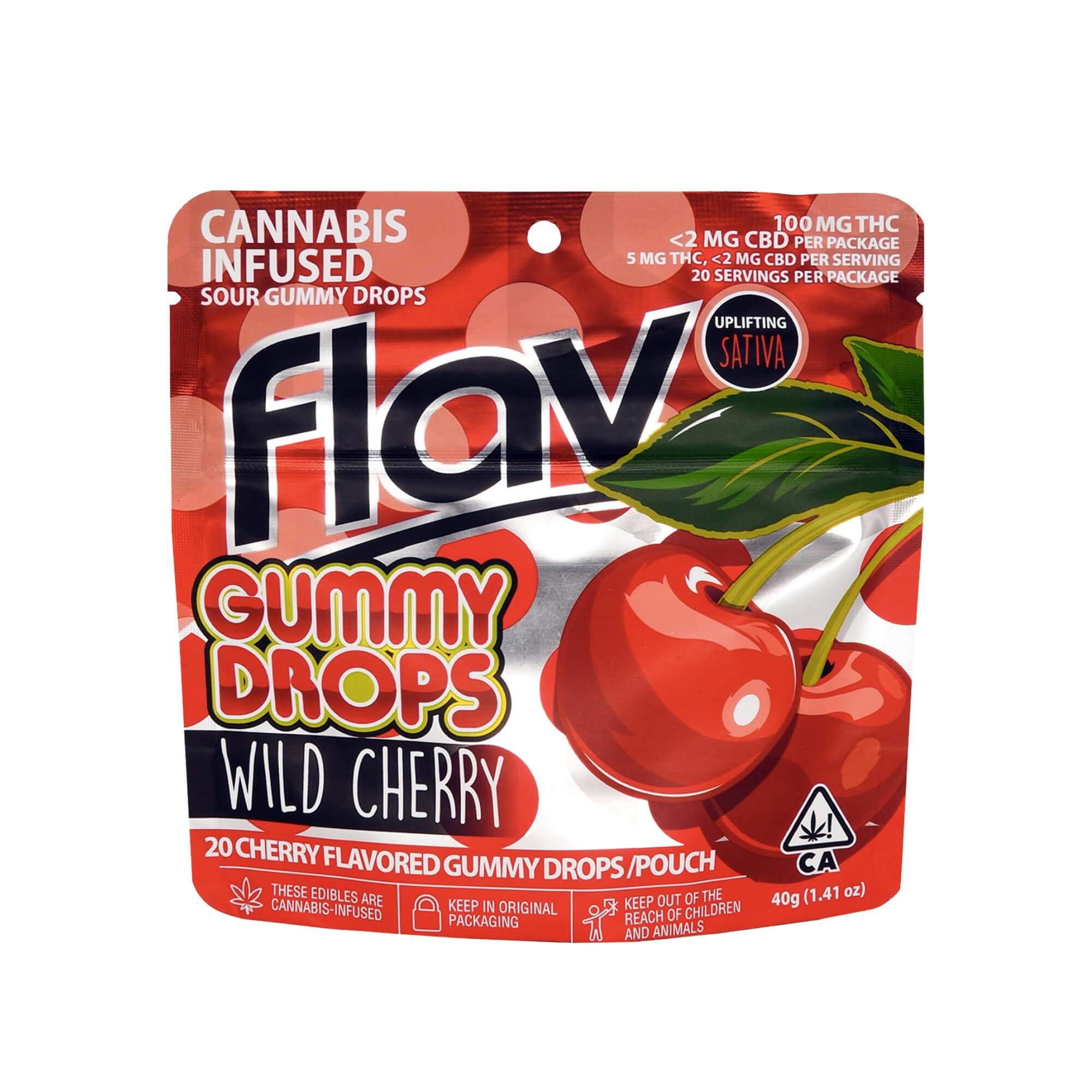 Flav | Wild Cherry Gummy Drops | 100mg