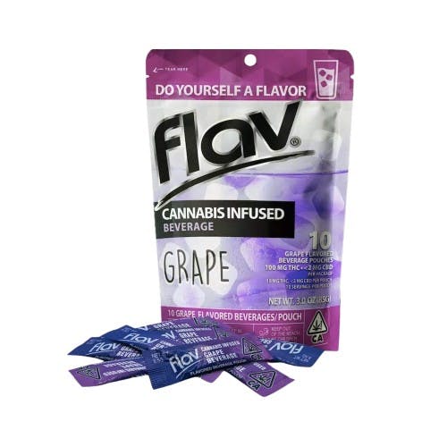 Flav | Grape Powdered Beverage Pouches | 100mg