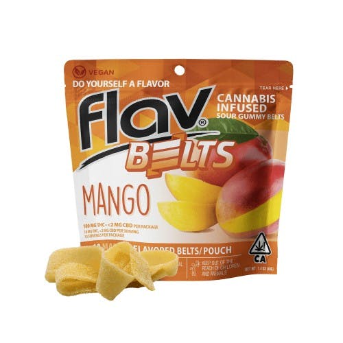 Flav | Sour Mango Gummy Belts | 100mg 