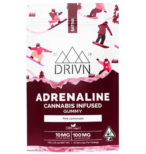 Drivn | Adrenaline Pink Lemonade Gummy Tray | 100mg