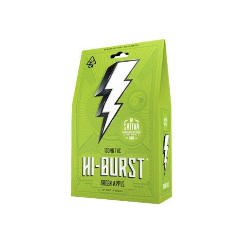 Hi-Burst | Green Apple Live Resin Indica | 10pk Taffy