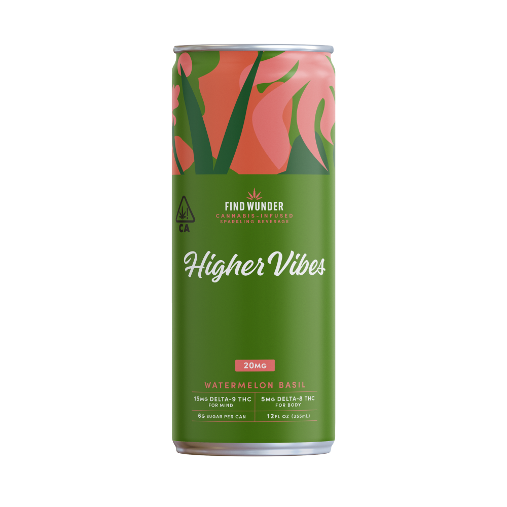 Wunder Higher Vibes | Watermelon Basil | 4pk 12oz Cans