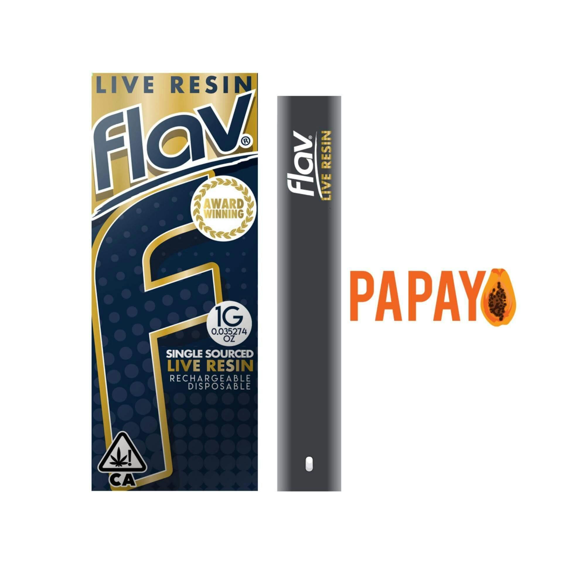 Flav | Papaya | 1G Live Resin Disposable
